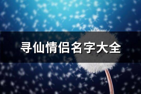 寻仙情侣名字大全(共124个)