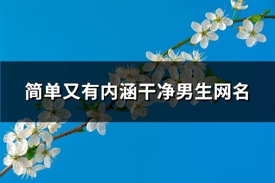 简单又有内涵干净男生网名(共570个)