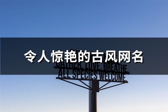 令人惊艳的古风网名(精选344个)