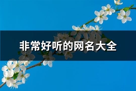 非常好听的网名大全(589个)