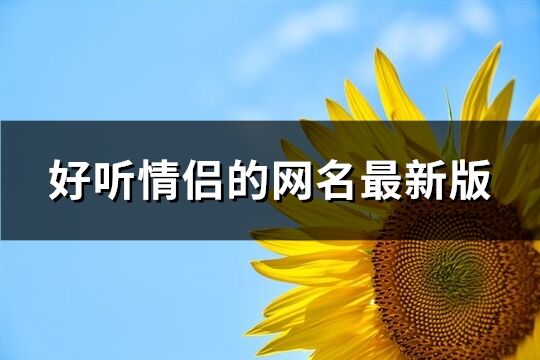 好听情侣的网名最新版(共655个)