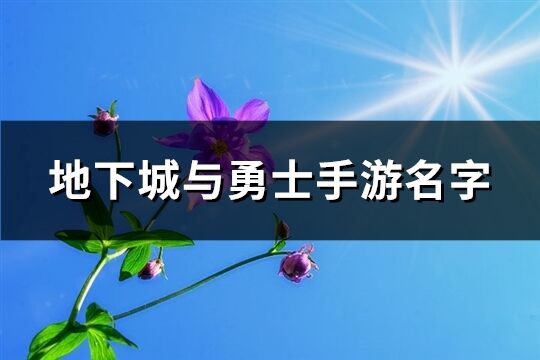 地下城与勇士手游名字(精选116个)