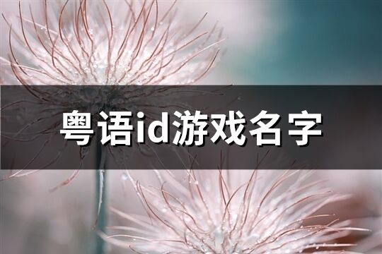 粤语id游戏名字(精选70个)