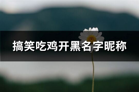 搞笑吃鸡开黑名字昵称(共295个)