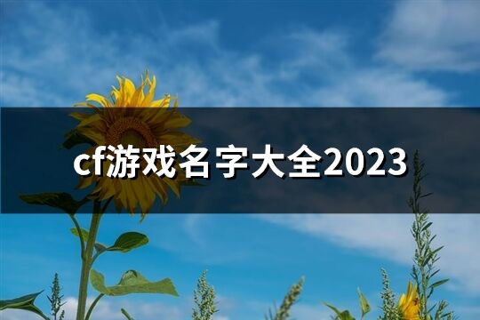 cf游戏名字大全2023(精选60个)