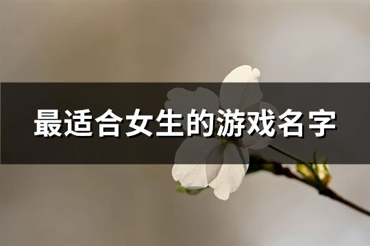 最适合女生的游戏名字(精选654个)