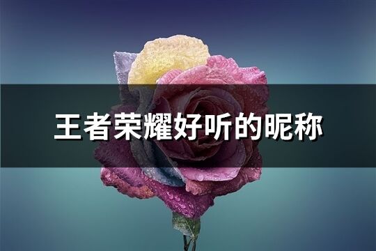 王者荣耀好听的昵称(共560个)