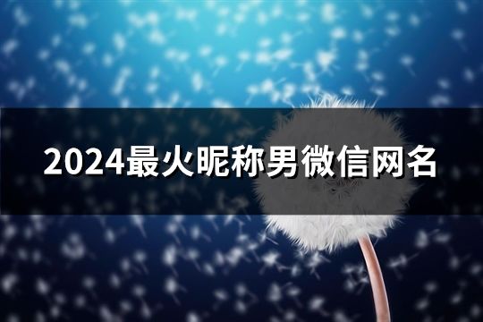 2024最火昵称男微信网名(共288个)