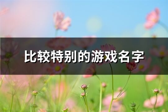 比较特别的游戏名字(共600个)