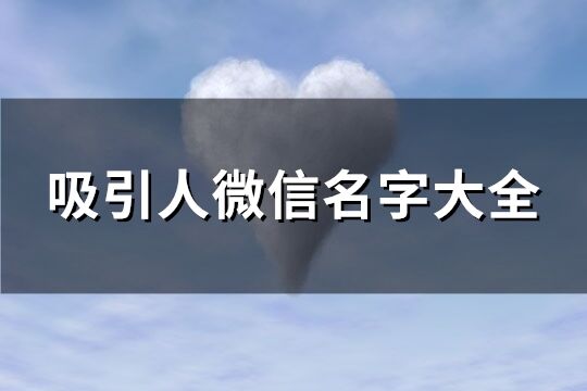 吸引人微信名字大全(共600个)