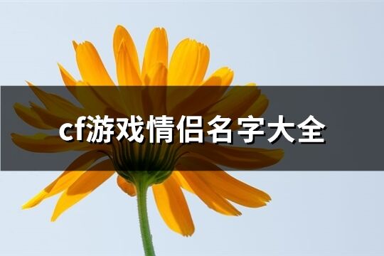 cf游戏情侣名字大全(精选122个)