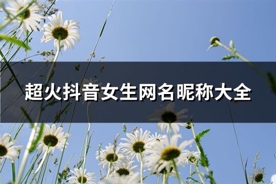 超火抖音女生网名昵称大全(精选500个)