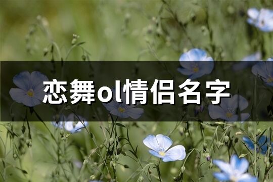 恋舞ol情侣名字(69个)