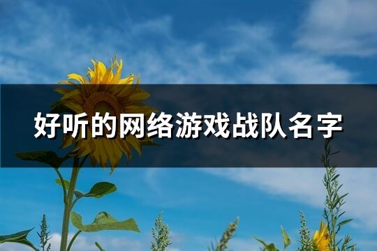 好听的网络游戏战队名字(共166个)