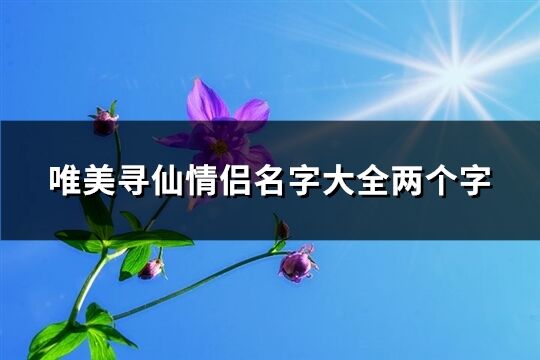 唯美寻仙情侣名字大全两个字(共184个)