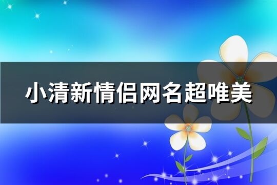 小清新情侣网名超唯美(57个)