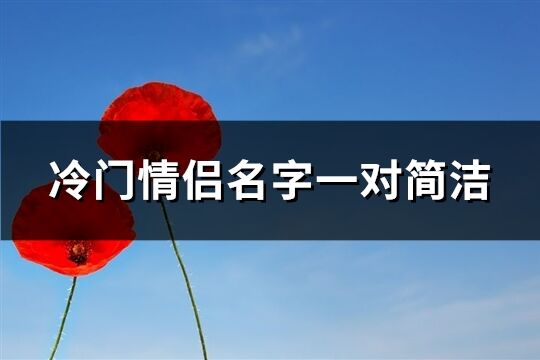 冷门情侣名字一对简洁(精选64个)