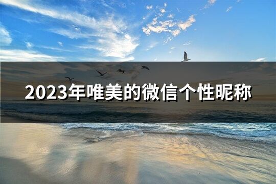 2023年唯美的微信个性昵称(共2198个)