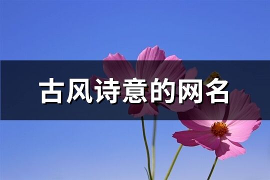 古风诗意的网名(共219个)