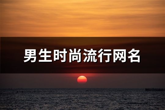 男生时尚流行网名(精选1066个)