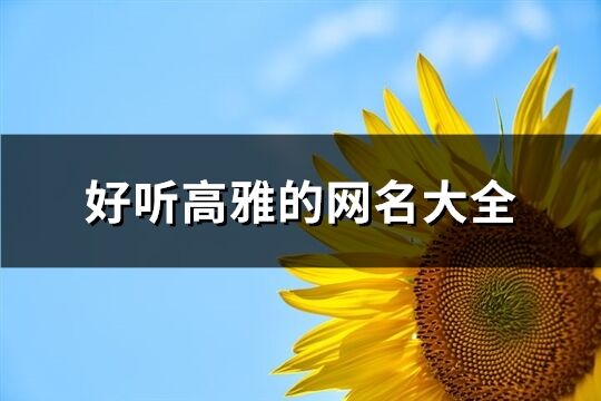 好听高雅的网名大全(共473个)