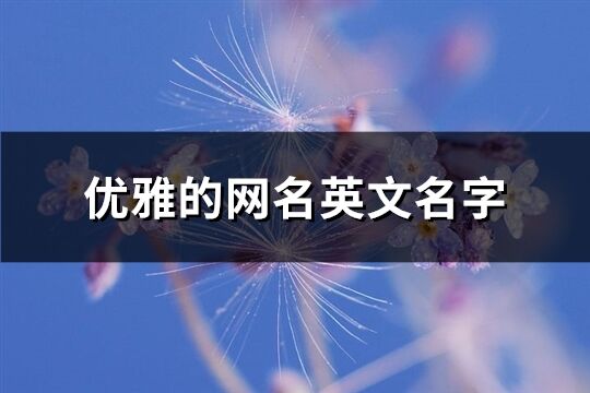 优雅的网名英文名字(共182个)