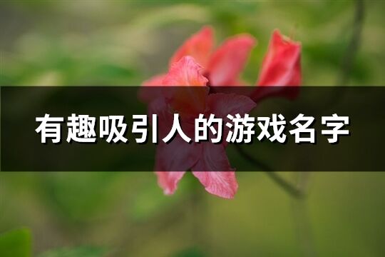 有趣吸引人的游戏名字(共184个)