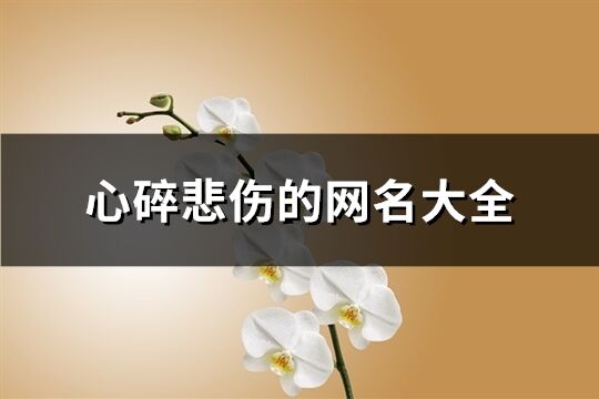 心碎悲伤的网名大全(144个)