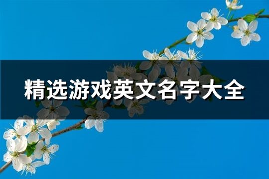 精选游戏英文名字大全(精选292个)