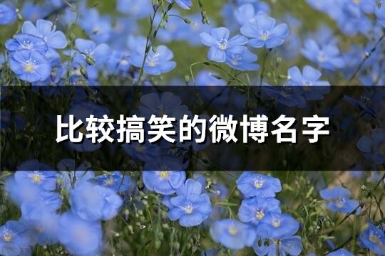 比较搞笑的微博名字(共190个)