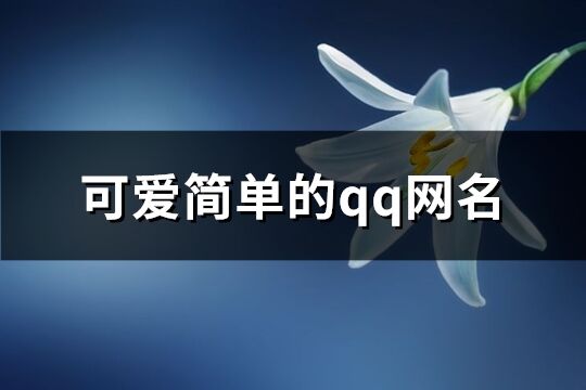 可爱简单的qq网名(精选300个)