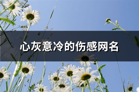 心灰意冷的伤感网名(共261个)