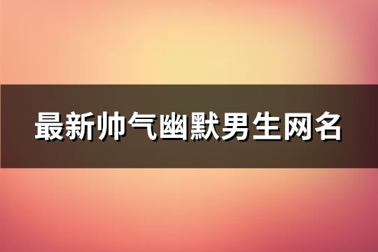 最新帅气幽默男生网名(精选903个)