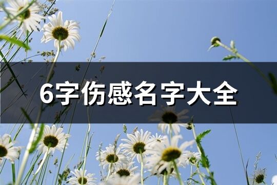 6字伤感名字大全(共848个)