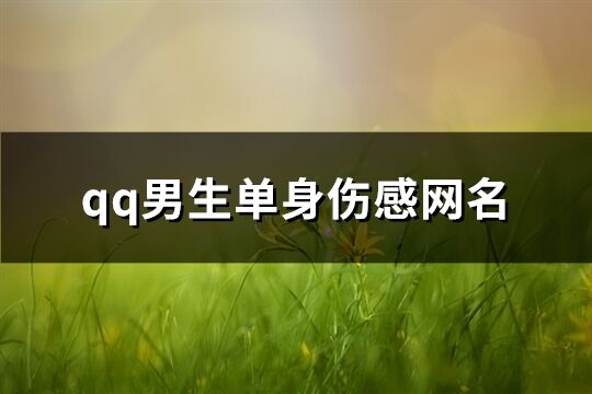 qq男生单身伤感网名(精选160个)