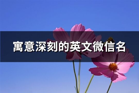 寓意深刻的英文微信名(精选245个)