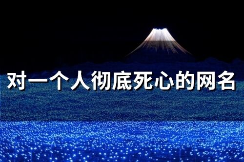 对一个人彻底死心的网名(精选123个)