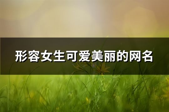 形容女生可爱美丽的网名(共100个)