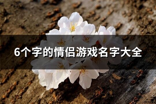 6个字的情侣游戏名字大全(优选185个)