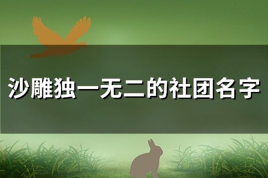 沙雕独一无二的社团名字(精选100个)