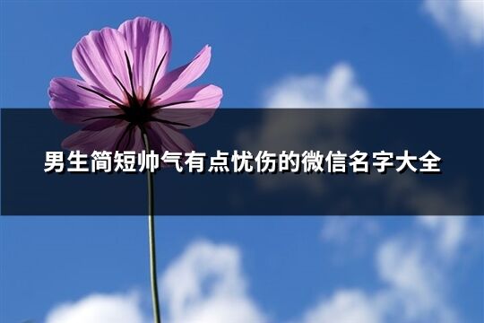 男生简短帅气有点忧伤的微信名字大全(共462个)