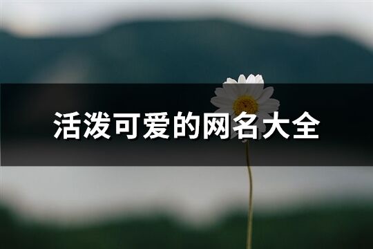 活泼可爱的网名大全(共184个)