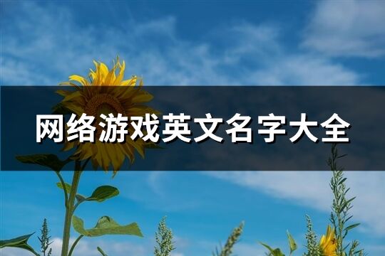 网络游戏英文名字大全(共224个)