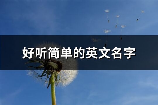 好听简单的英文名字(139个)