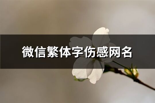 微信繁体字伤感网名(精选283个)