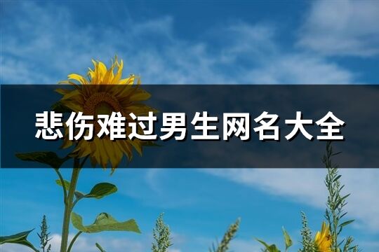 悲伤难过男生网名大全(精选261个)