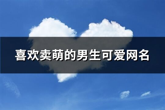 喜欢卖萌的男生可爱网名(共74个)