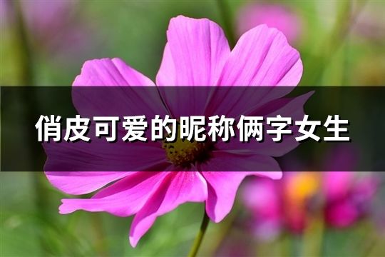 俏皮可爱的昵称俩字女生(精选248个)