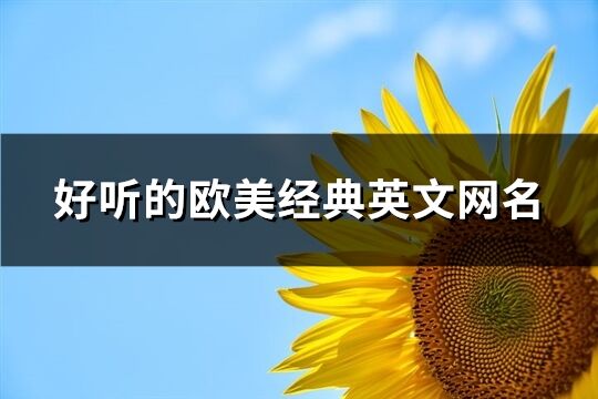 好听的欧美经典英文网名(共52个)