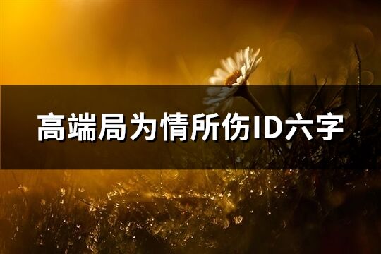 高端局为情所伤ID六字(共383个)